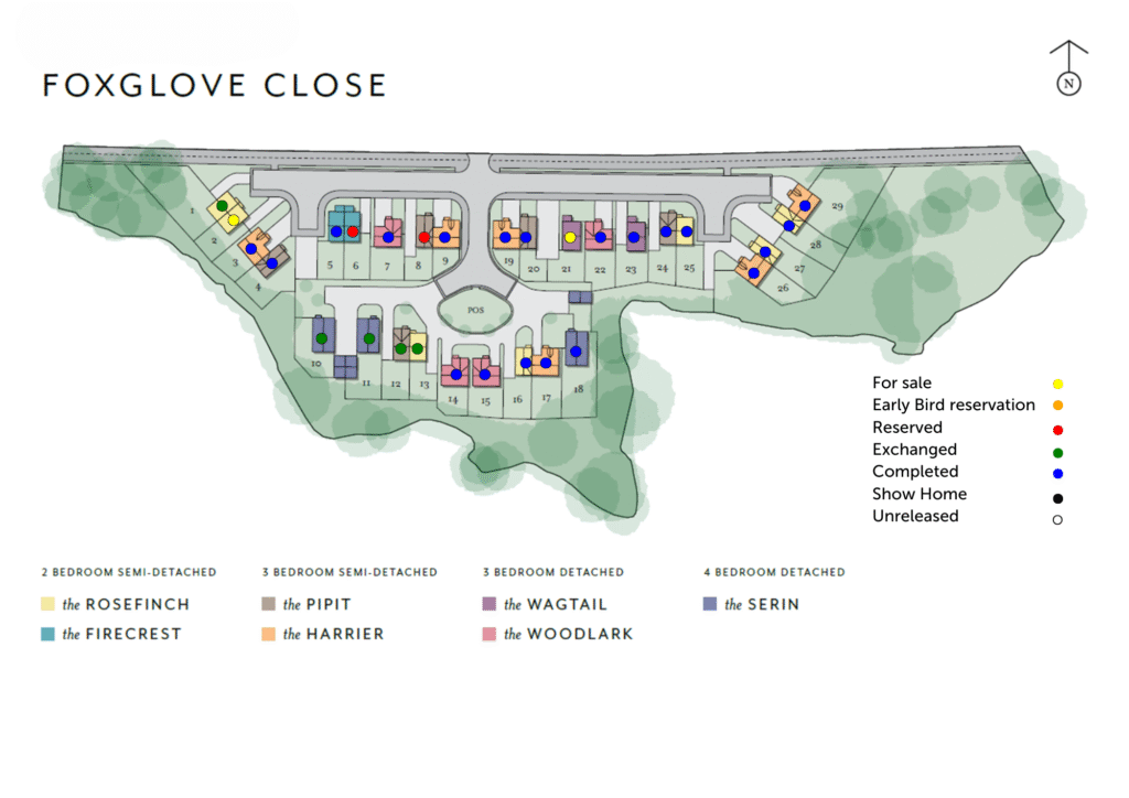 Plan view of Foxglove Close development in Catterick